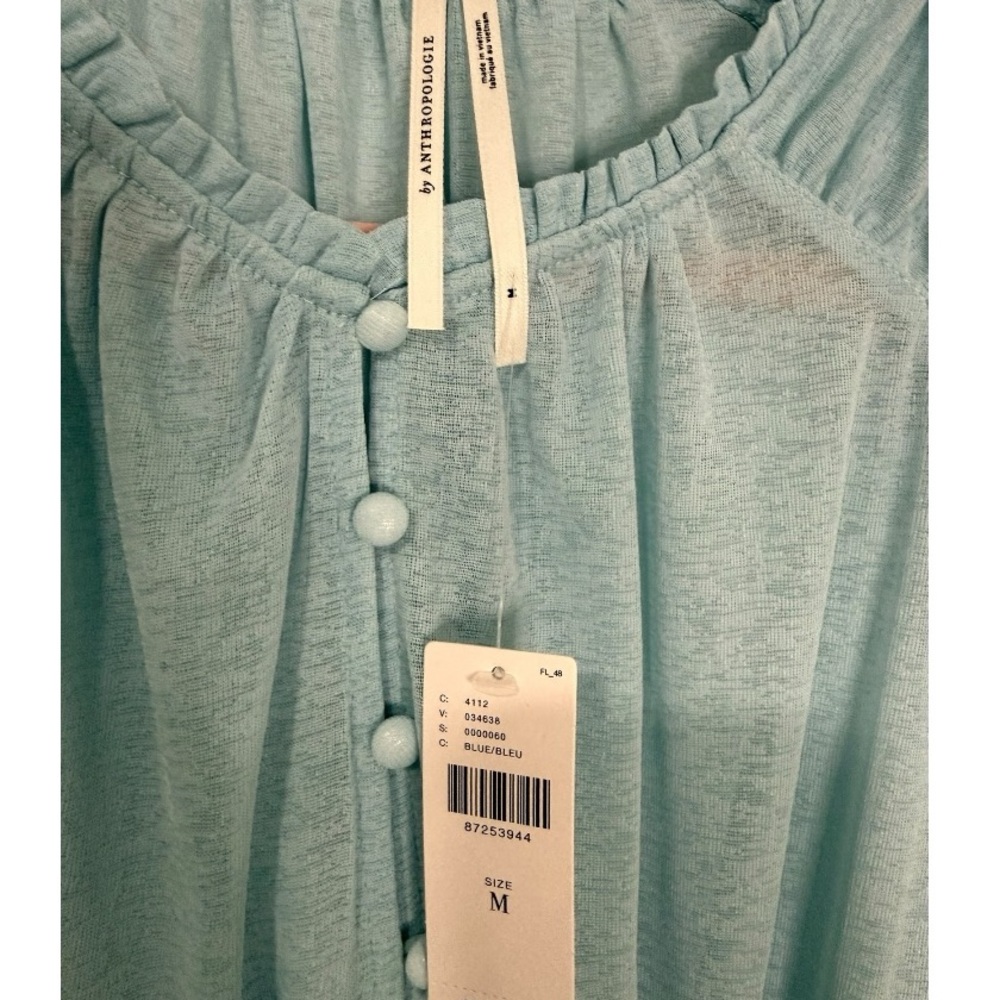 NWT Anthropologie Femme Ruched Cropped Top M Long Sleeve Romantic Fairycore - Picture 7 of 10